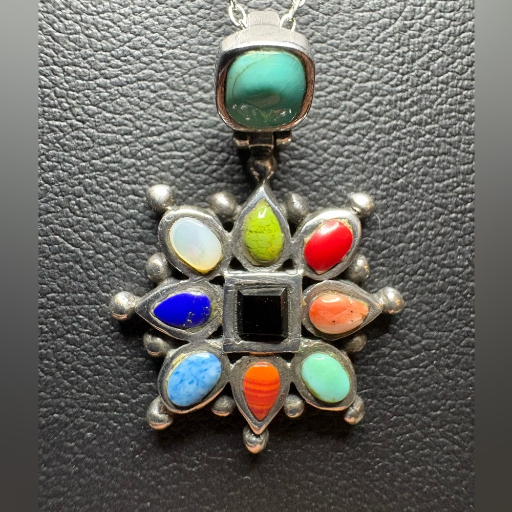 Necklace Native American Signed Pendant 18” 925 Sterling Silver Chain Southwest
